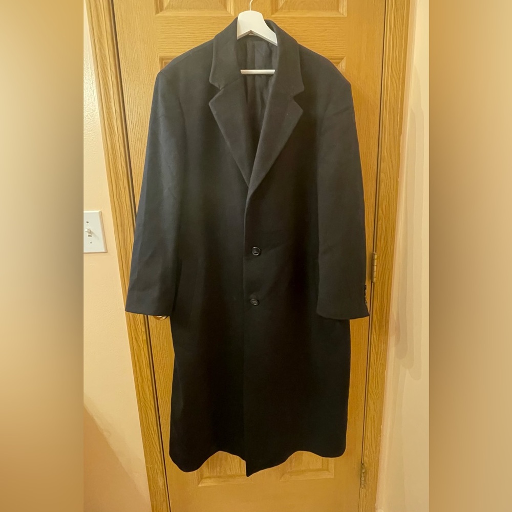 John W. Nordstrom Navy Overcoat 44R